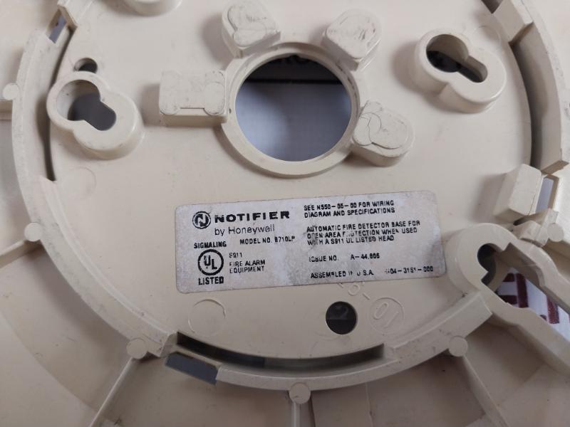 Notifier B710LP Fire Alarm Smoke Heat Detector Base L00-592-02, N04-3161-000