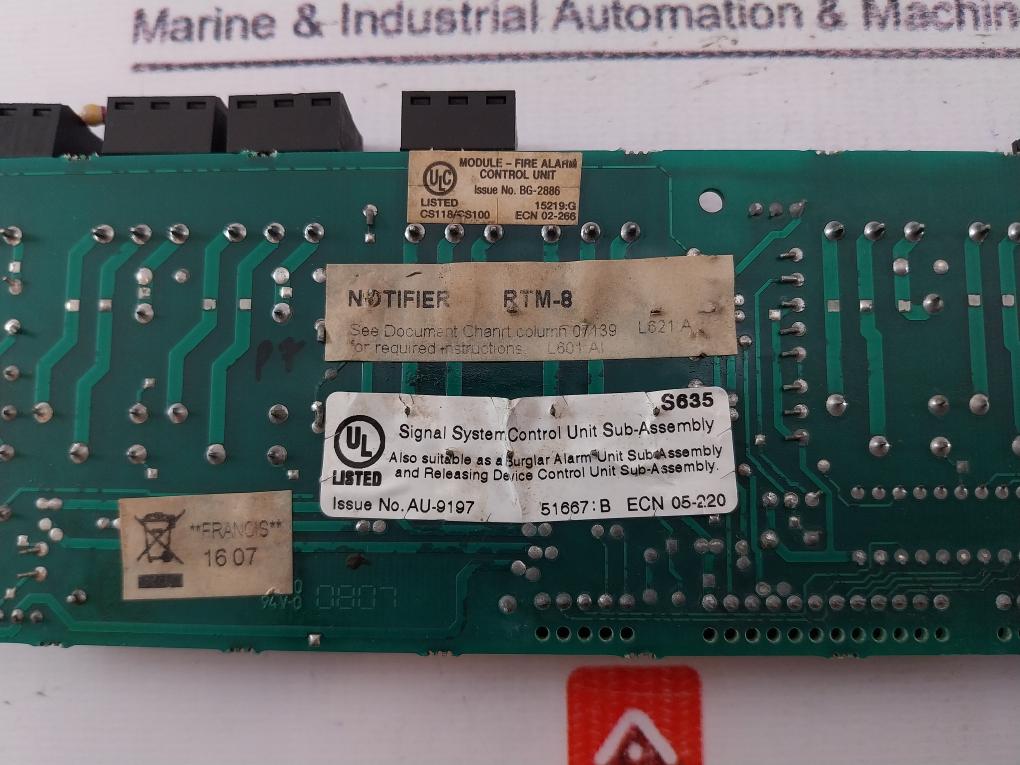 Notifier Rtm-8 8 Independent Spdt Relay Socket Rev C Bg-2886 Rtm-8pcc