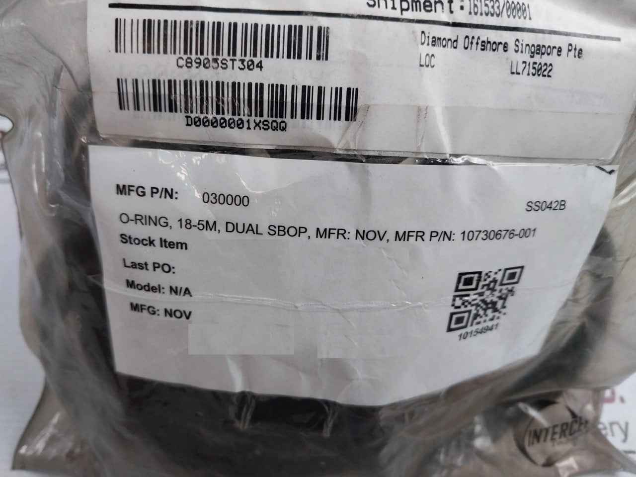 Nov 030000 O-ring 18-5M Dual Sbop 10730676-001