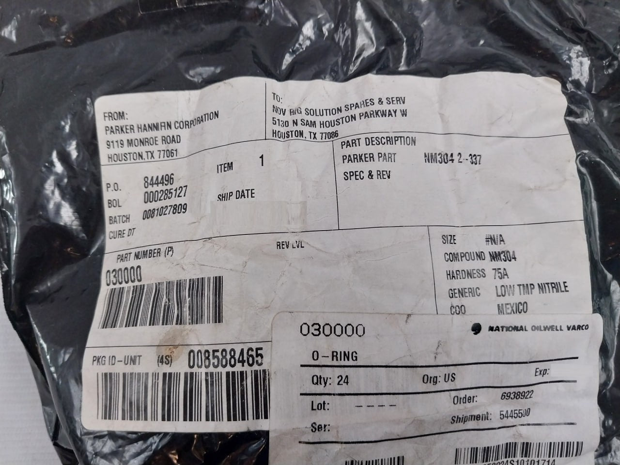 Nov 030000 O-ring Nitrile O-ring Nm304 2-337