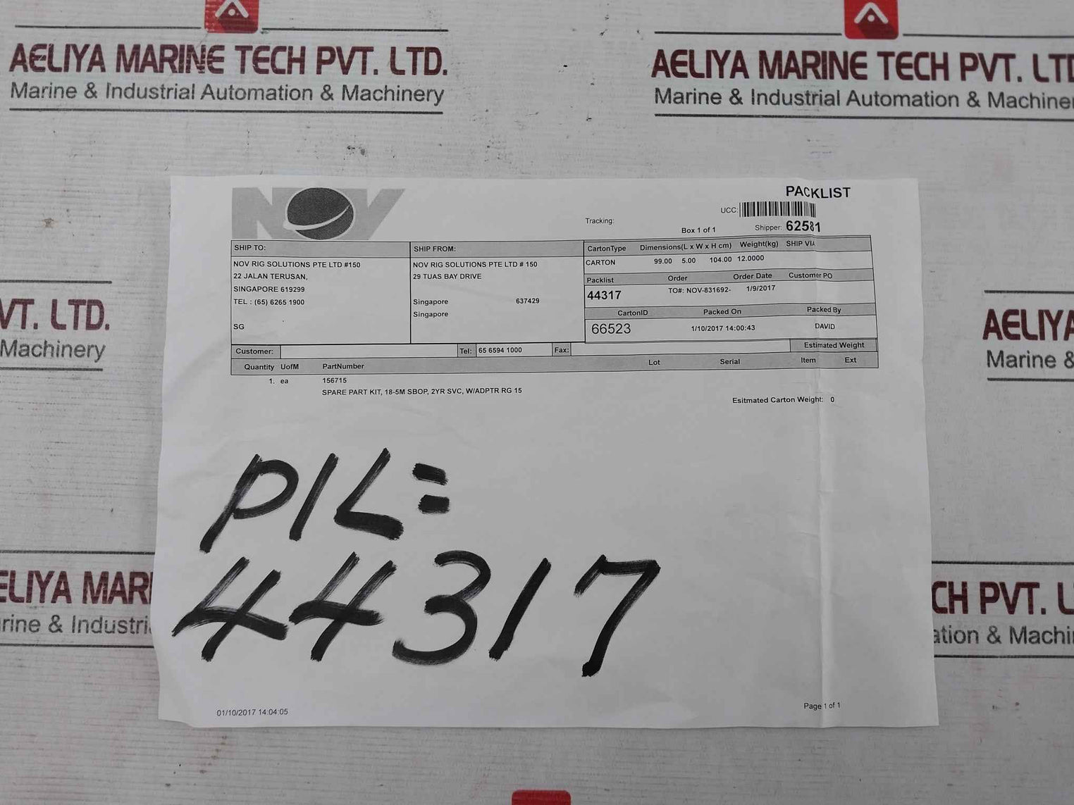 Nov 031294 Polypak Deep Annular Seal & Spare Part Kit Cmc-t6462 18-5M 1
