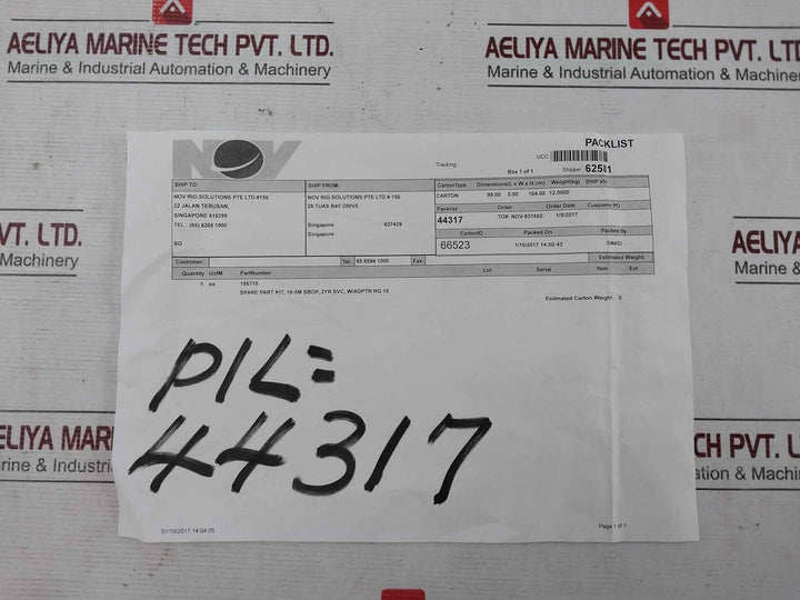 Nov 031294 Polypak Deep Annular Seal & Spare Part Kit Cmc-t6462 18-5M 1