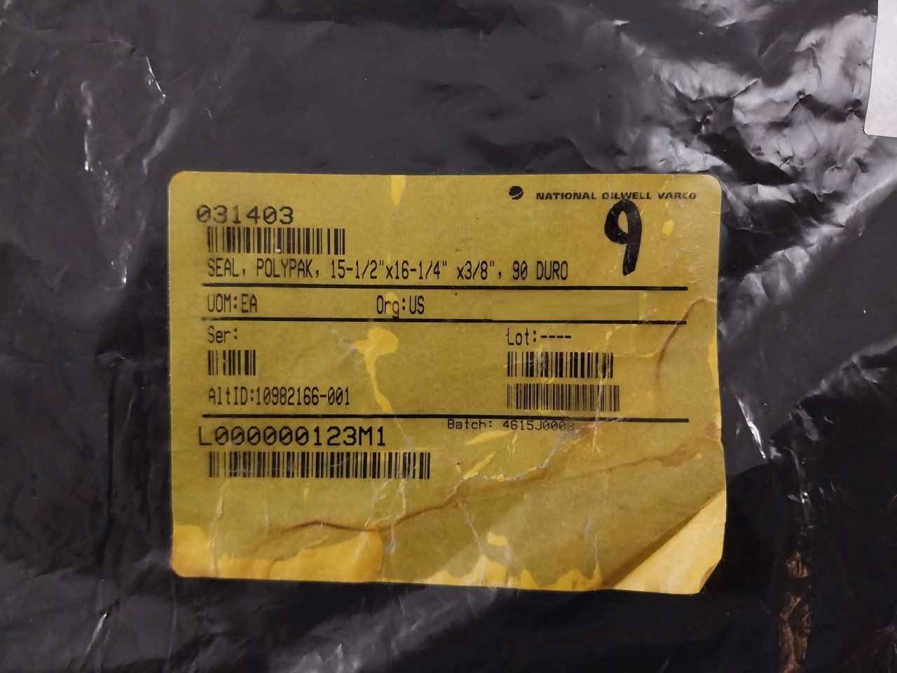 Nov 031403 Polypak Seal 15-1/2" X 16-1/4" X 3/8" 90 Duro 90A