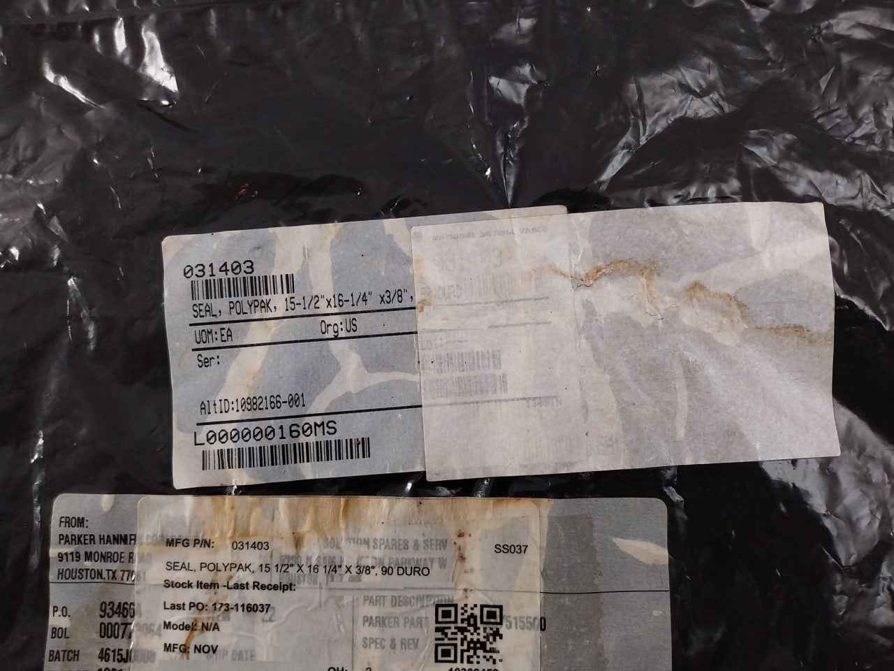 Nov 031403 Polypak Seal 15-1/2" X 16-1/4" X 3/8" 90 Duro 90A