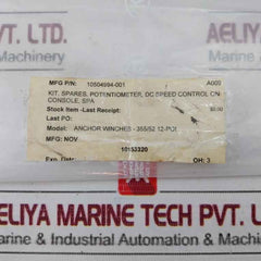 Nov 10051334-001 Potentiometer Spare Kit For Dc Speed Control