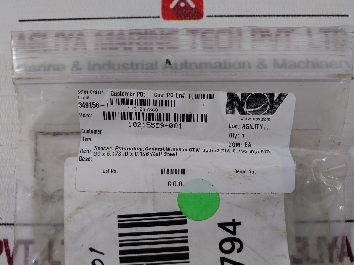 Nov 10215559-001 Spacer Ctw350/52 1552395