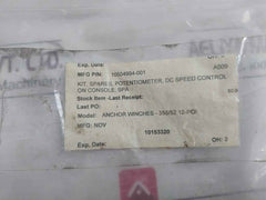 Nov 10504994-001 Potentiometer Kit Speed Control Anchor Winch Rhs1K0 0.158A