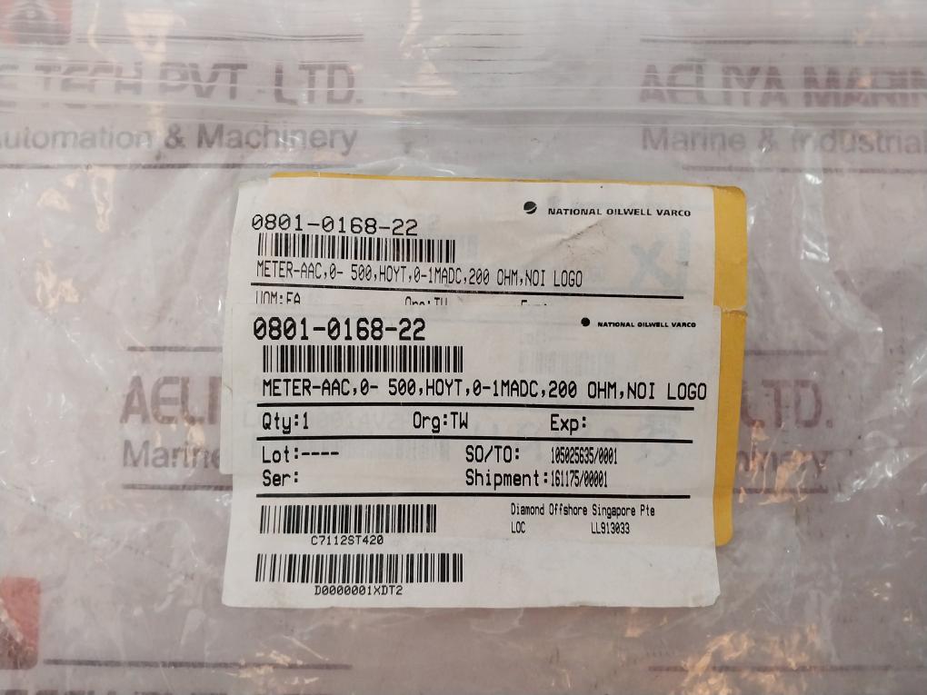 Nov 10711663-001 Analog Meter 96X96Mm 0-1Ma, 200 Ohm 0-500 Aac