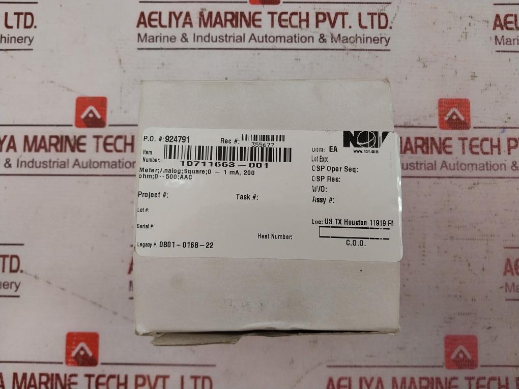 Nov 10711663-001 Analog Meter 96X96Mm 0-1Ma, 200 Ohm 0-500 Aac