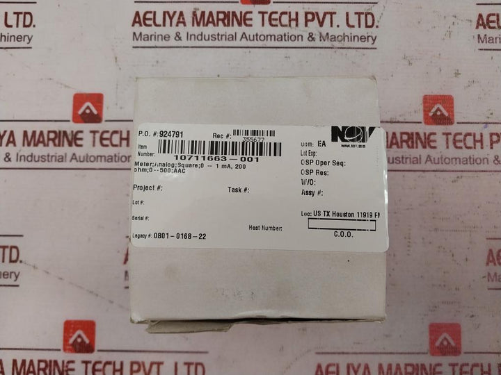 Nov 10711663-001 Analog Meter 96X96Mm 0-1Ma, 200 Ohm 0-500 Aac