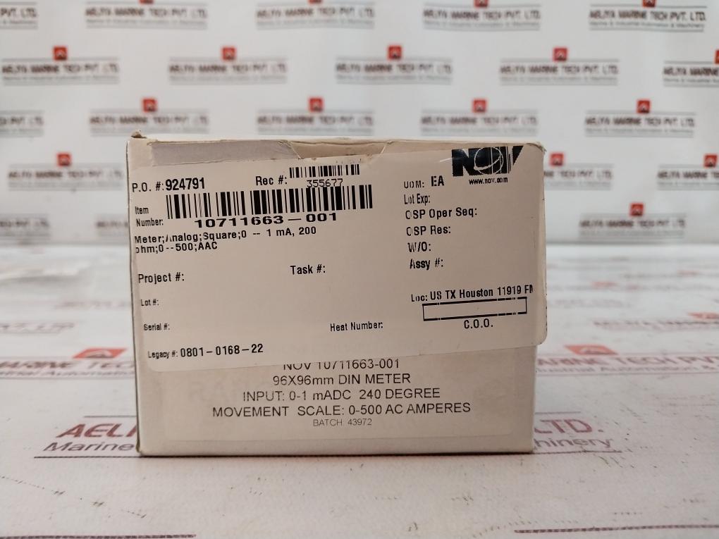 Nov 10711663-001 Analog Meter 96X96Mm 0-1Ma, 200 Ohm 0-500 Aac