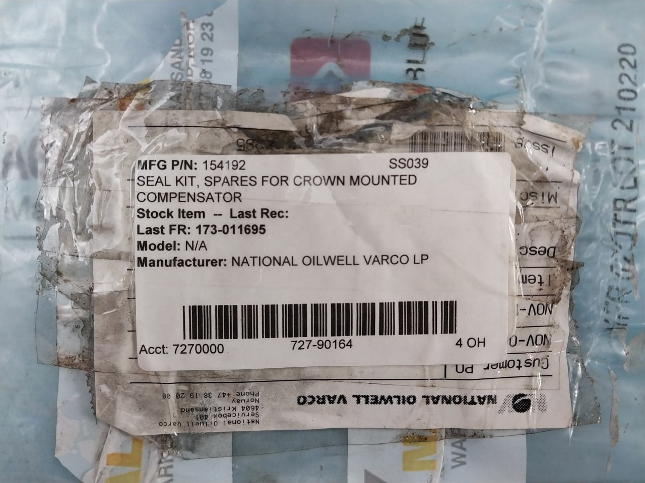 Nov 154192 Seal Kit For Crown Mounted Compensator