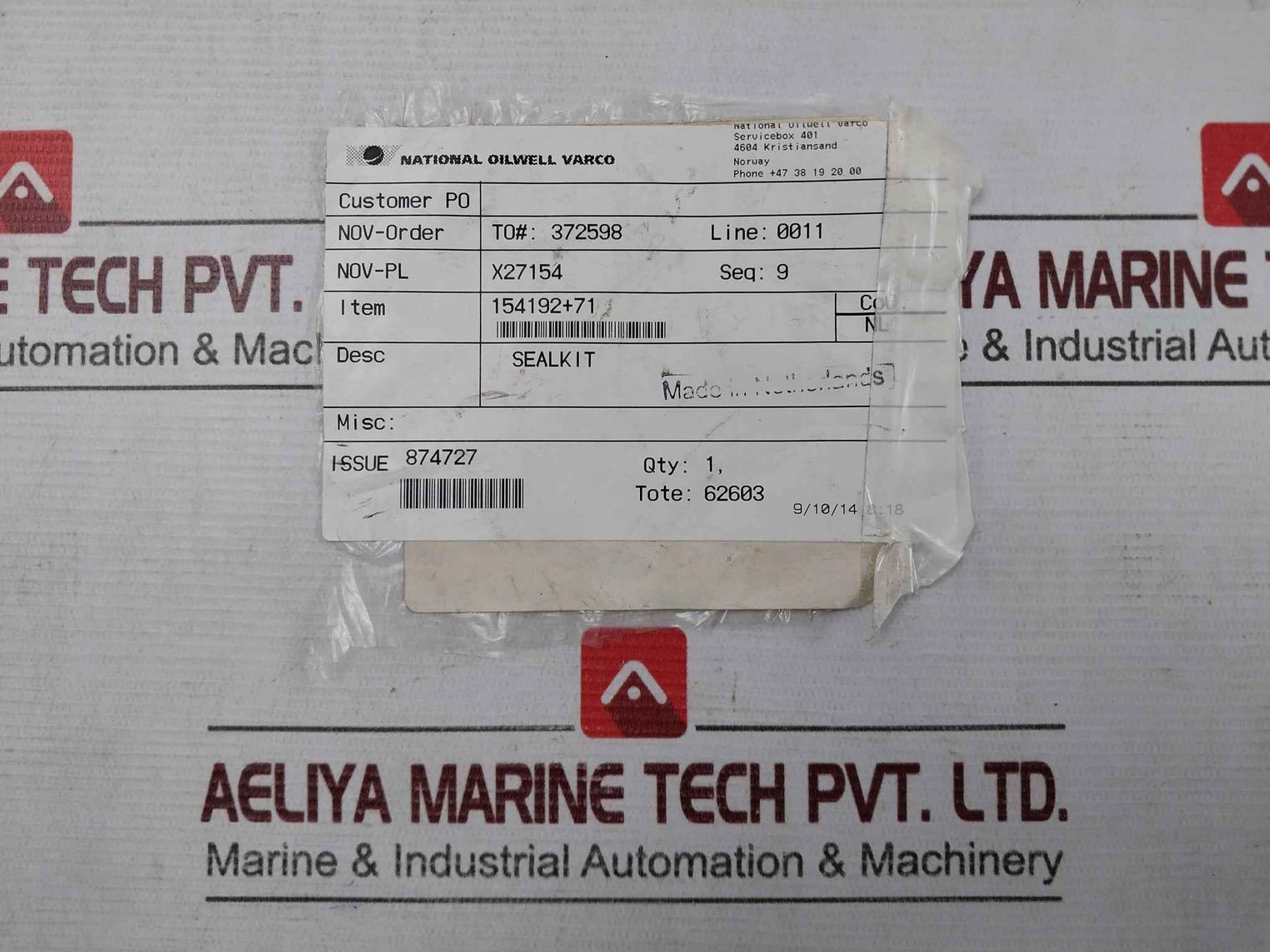 Nov 154192 Seal Kit For Crown Mounted Compensator Cmc-t6462