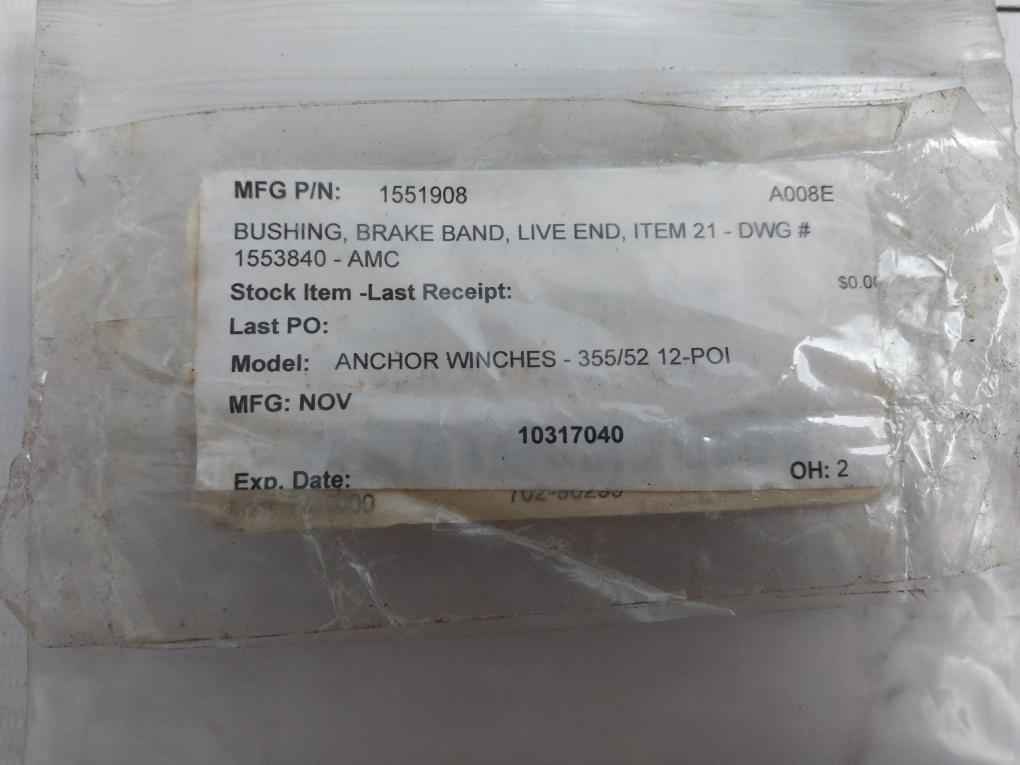 Nov 1551908 Bushing For Brake Band Assembly 355/52 12-poi