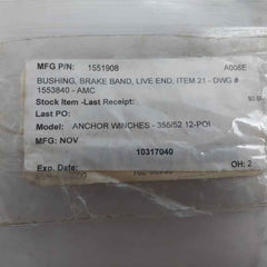Nov 1551908 Bushing For Brake Band Assembly 355/52 12-poi