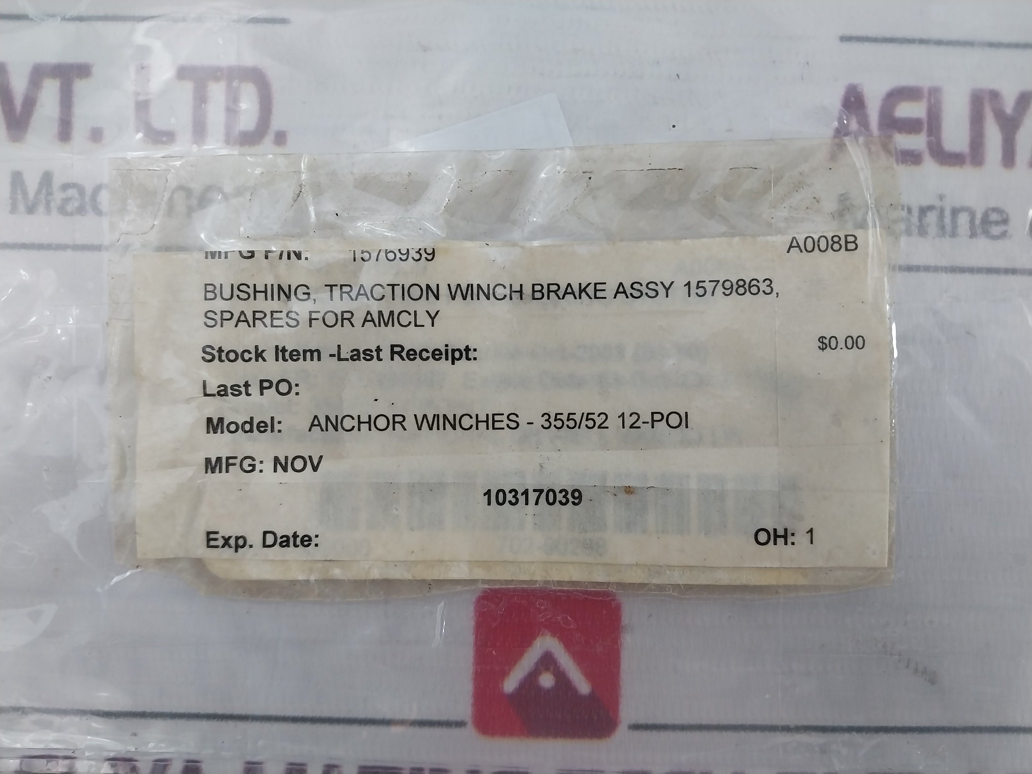 Nov 1576939 Bushing Traction Winch Brake Assy Anchor Winches-355/52 12-poi