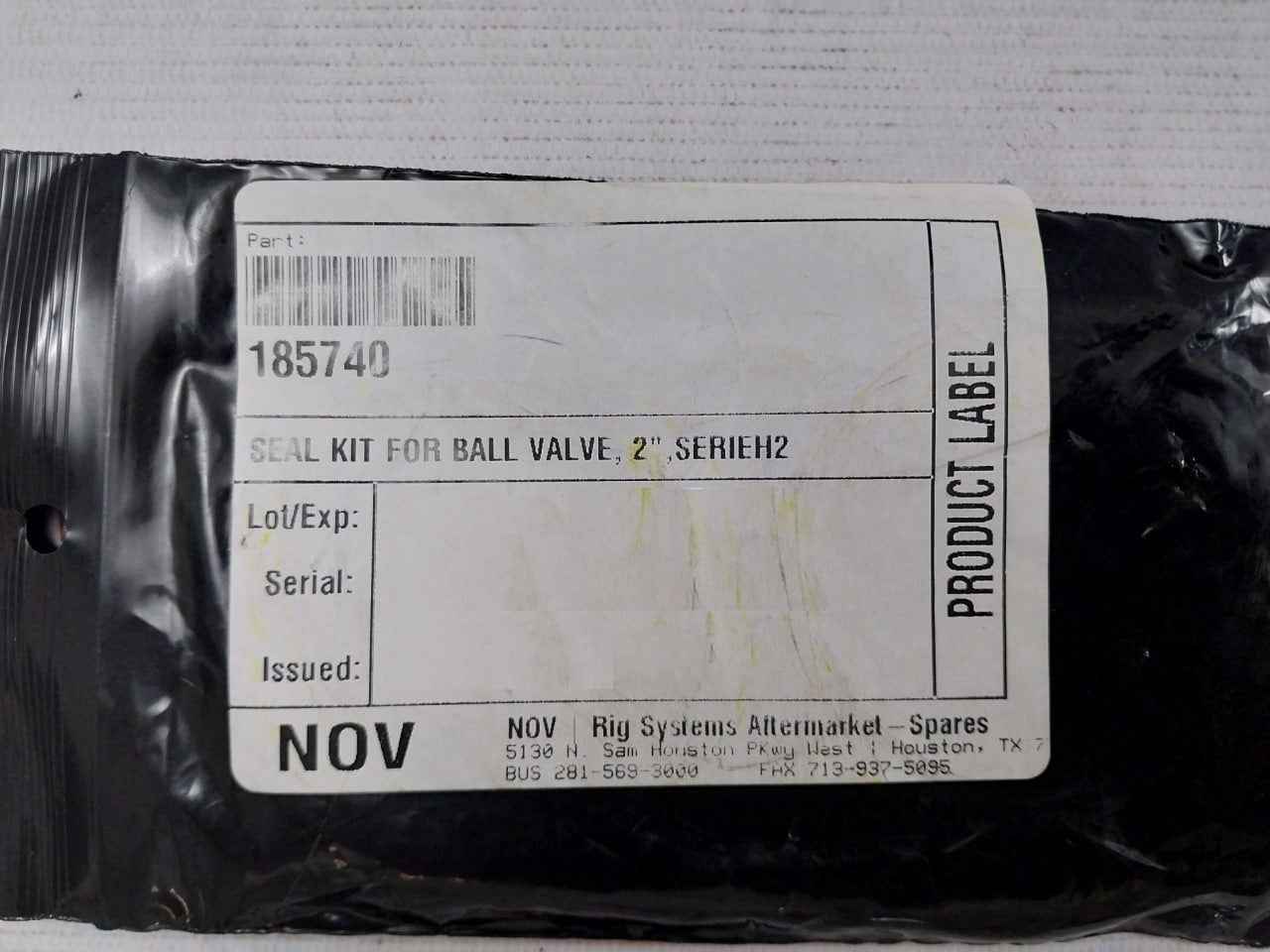 Nov 185740 Seal Kit For 2" Ball Valve Series H23/H27
