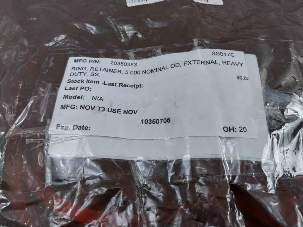 Nov 20350383 Heavy-duty External Retainer Ring 5.000 Nominal Od