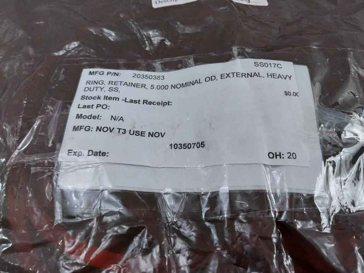 Nov 20350383 Heavy-duty External Retainer Ring 5.000 Nominal Od