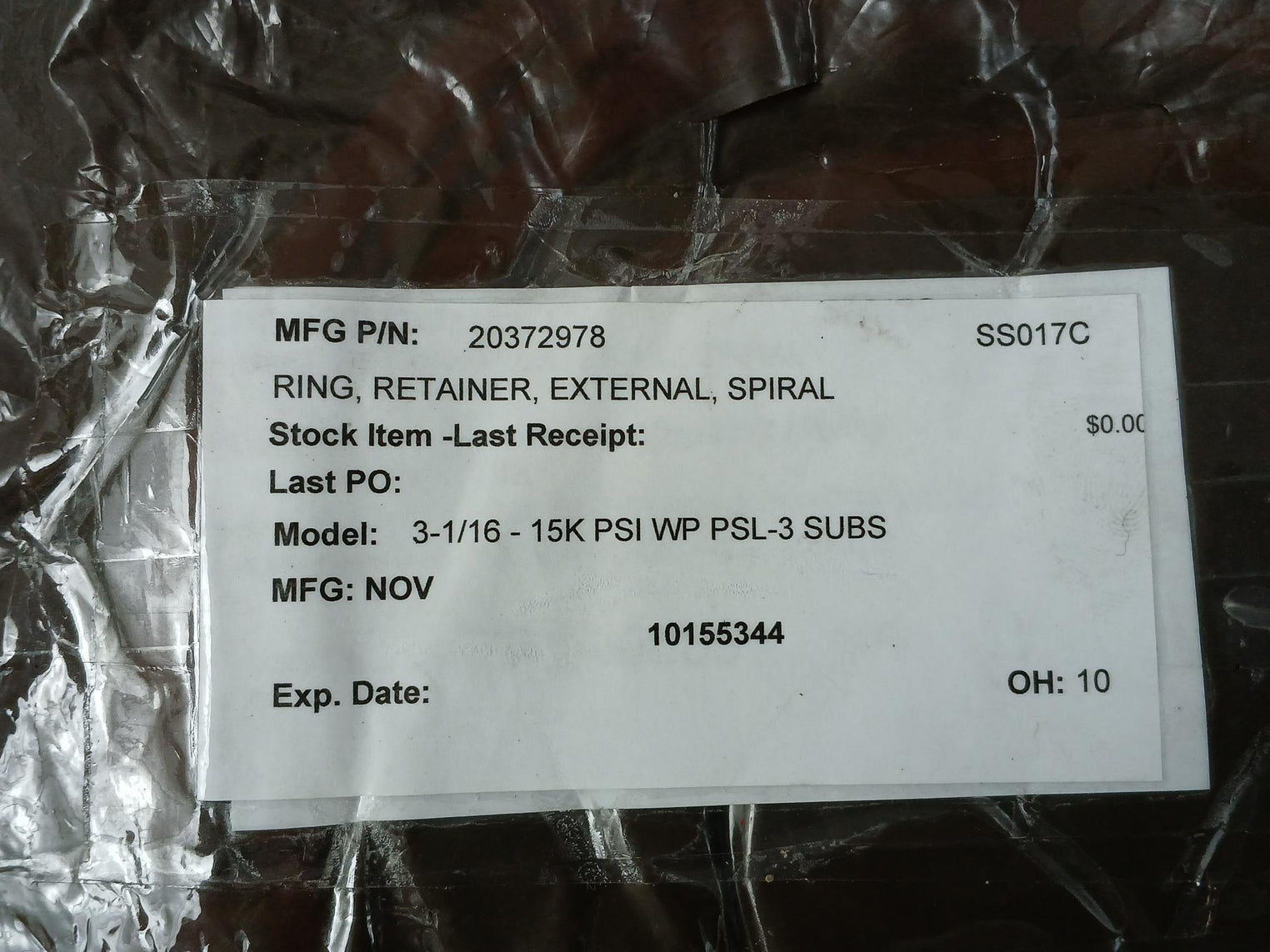 Nov 20372978 Retainer Ring Oh 10