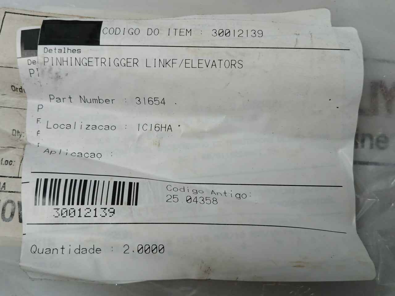 Nov 31654 Hinge Trigger Pin 30012139