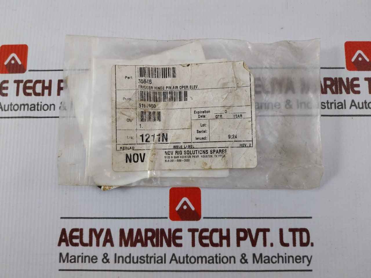 Nov 35646 Trigger Hinge Pin Air Operated Elevator Rev: 2