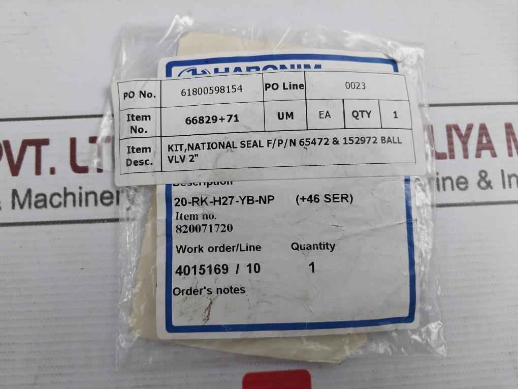 Nov 66829+71 Ball Valve Seal Kit 2 Inch 20-rk-h27-yb-np Ss011B