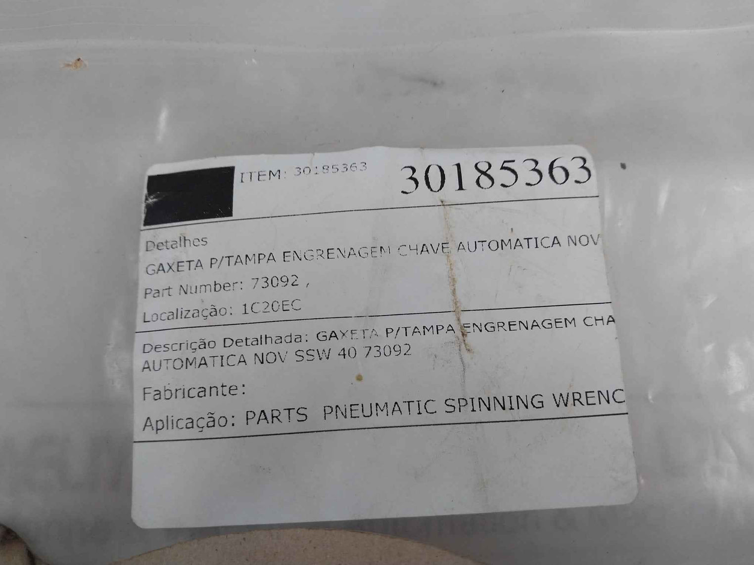 Nov 73092 Gasket For Automatic Switch Gear Cover Ssw 40 30185363