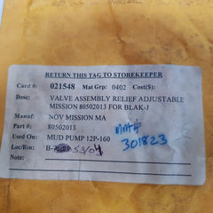 Nov 80502013 Adjustable Relief Valve