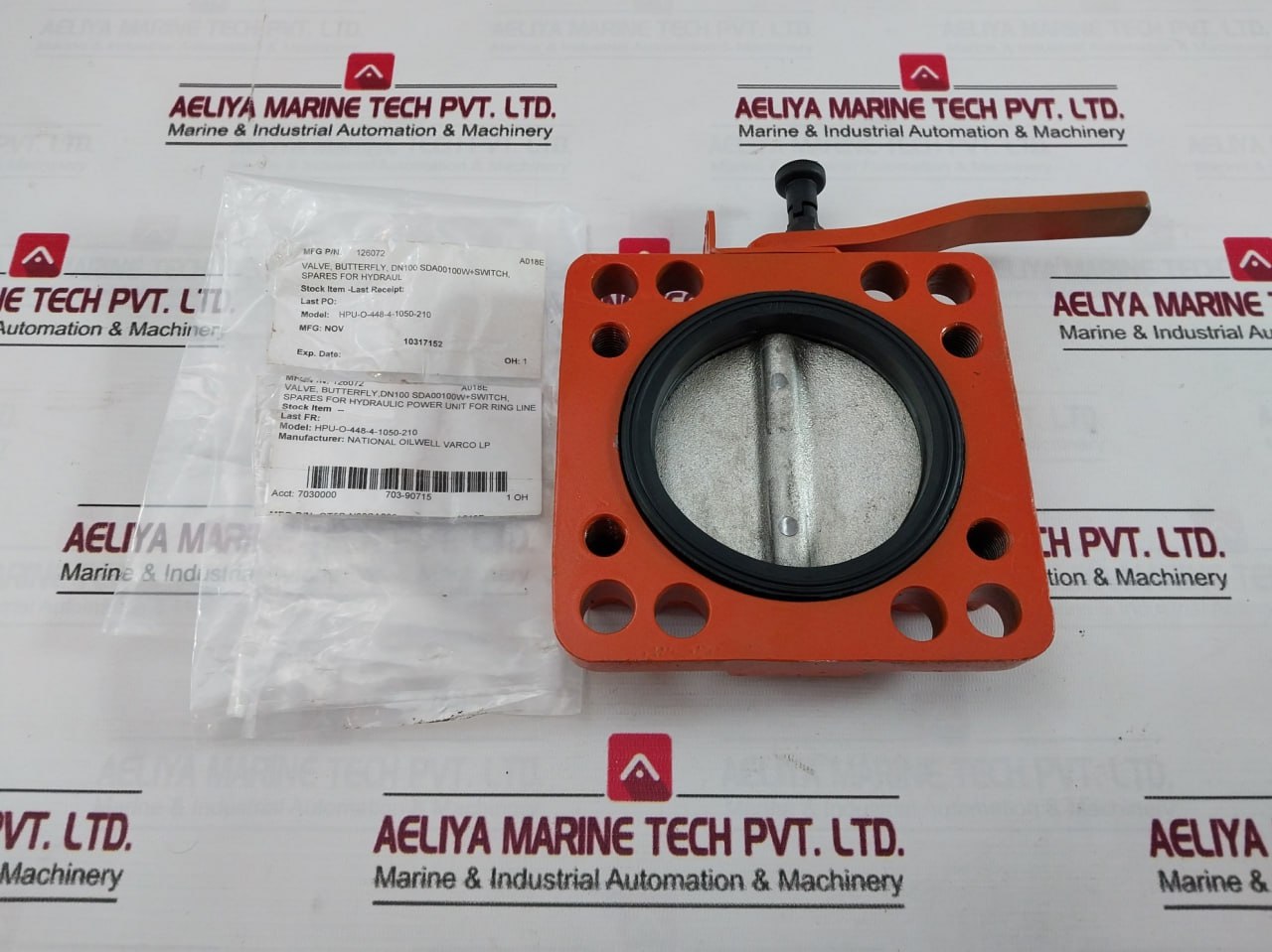 Nov Ah Ng100 Butterfly Valve Dn100 Hpu-o-448-4-1050-210