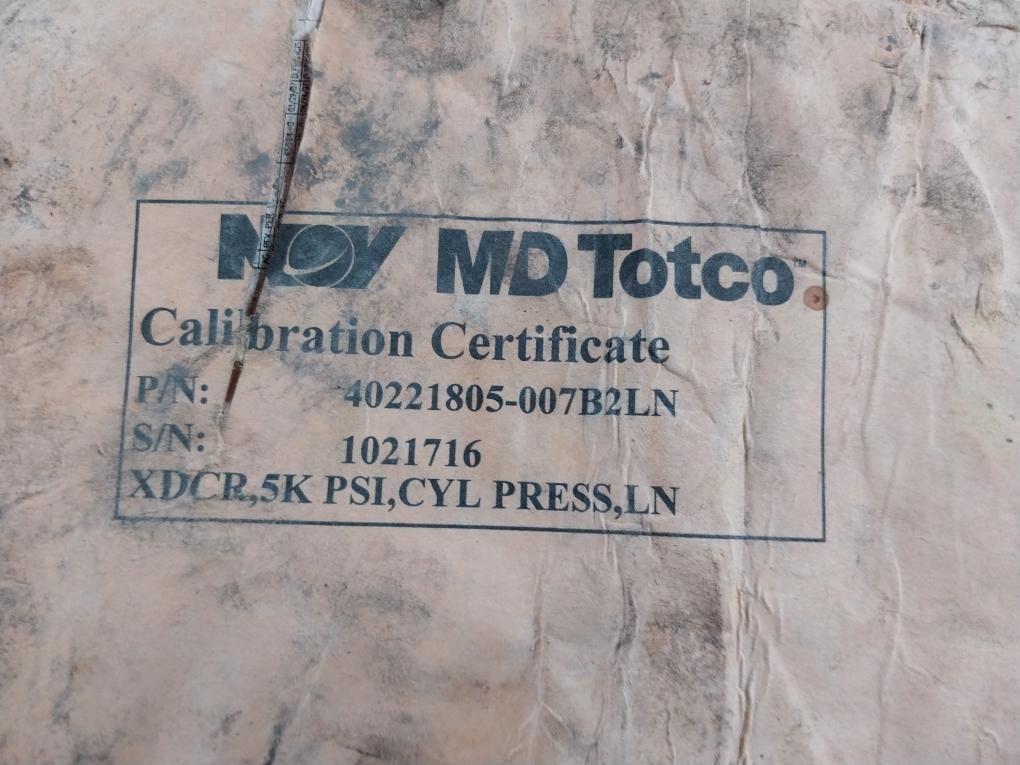 Nov Md Totco 40221805-007B2Ln Pressure Transducer 4-20 Ma