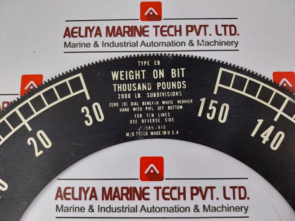 Nov Md Totco B1586-810 Type Eb Weight Indicator Set Dial.16” Eb.Lbs/D