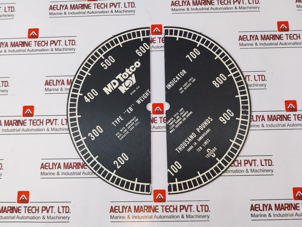 Nov Md Totco B1586-810 Type Eb Weight Indicator Set Dial.16” Eb.Lbs/D