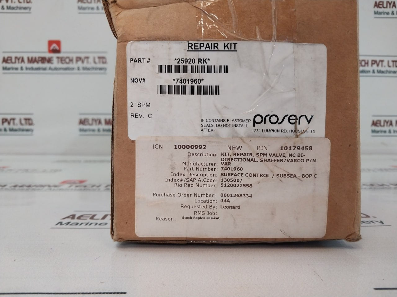 Nov 7401960 2" Spm Valve Repair Kit 25920 Rk Rev C