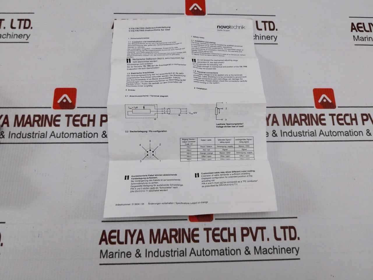 Novotechnik 023271 Position Transducer 102579/A 513604/04