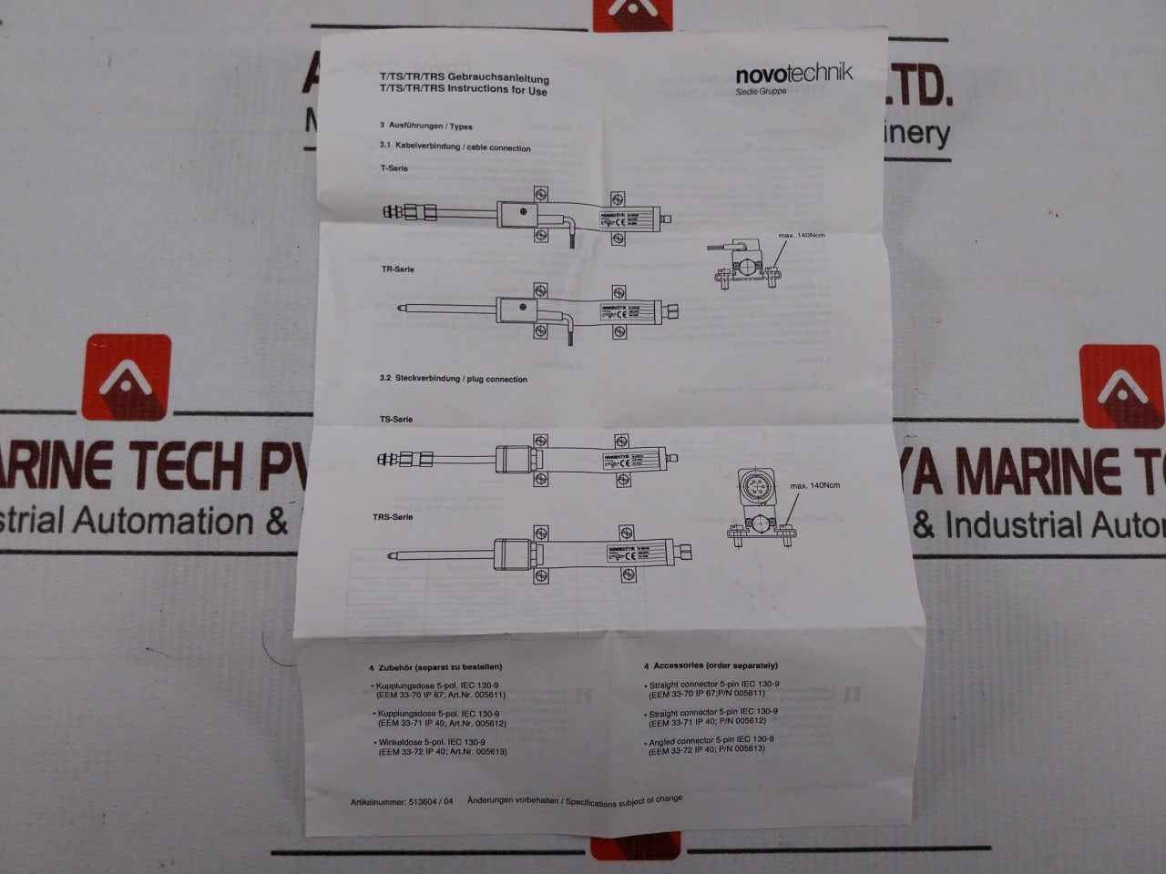 Novotechnik 023271 Position Transducer 102579/A 513604/04