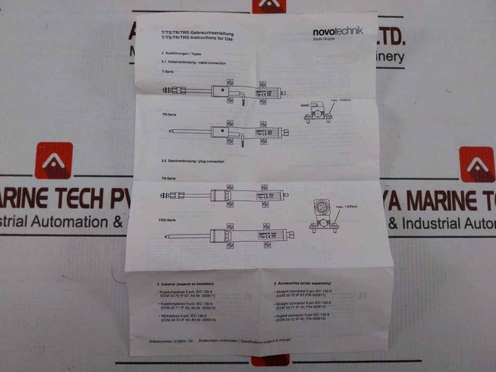 Novotechnik 023271 Position Transducer 102579/A 513604/04
