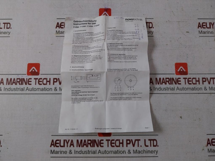 Novotechnik P6501 A502 Angular Potentiometer 192683 610514 518548/01