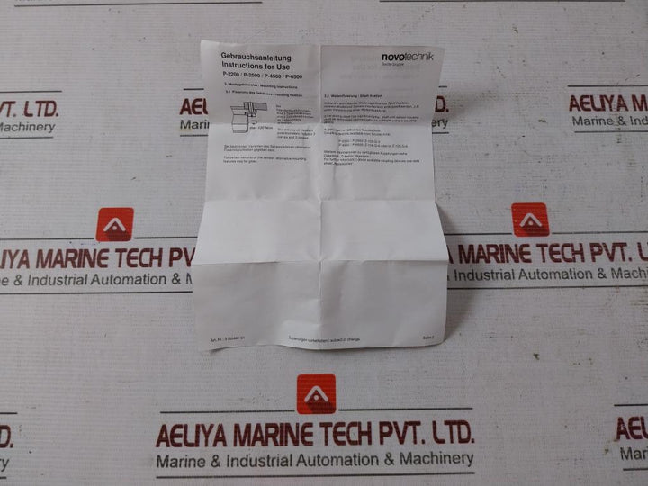 Novotechnik P6501 A502 Angular Potentiometer 192683 610514 518548/01