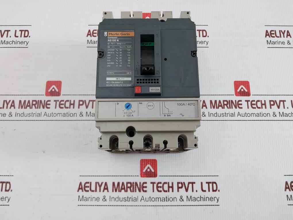 Ns100 N Circuit Breaker 750V 100A/ 40°C 50/60Hz Merlin Gerin