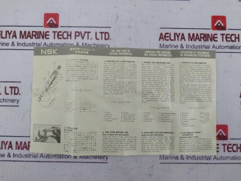 Nsk Yab03-m Outside Micrometer 25-50Mm