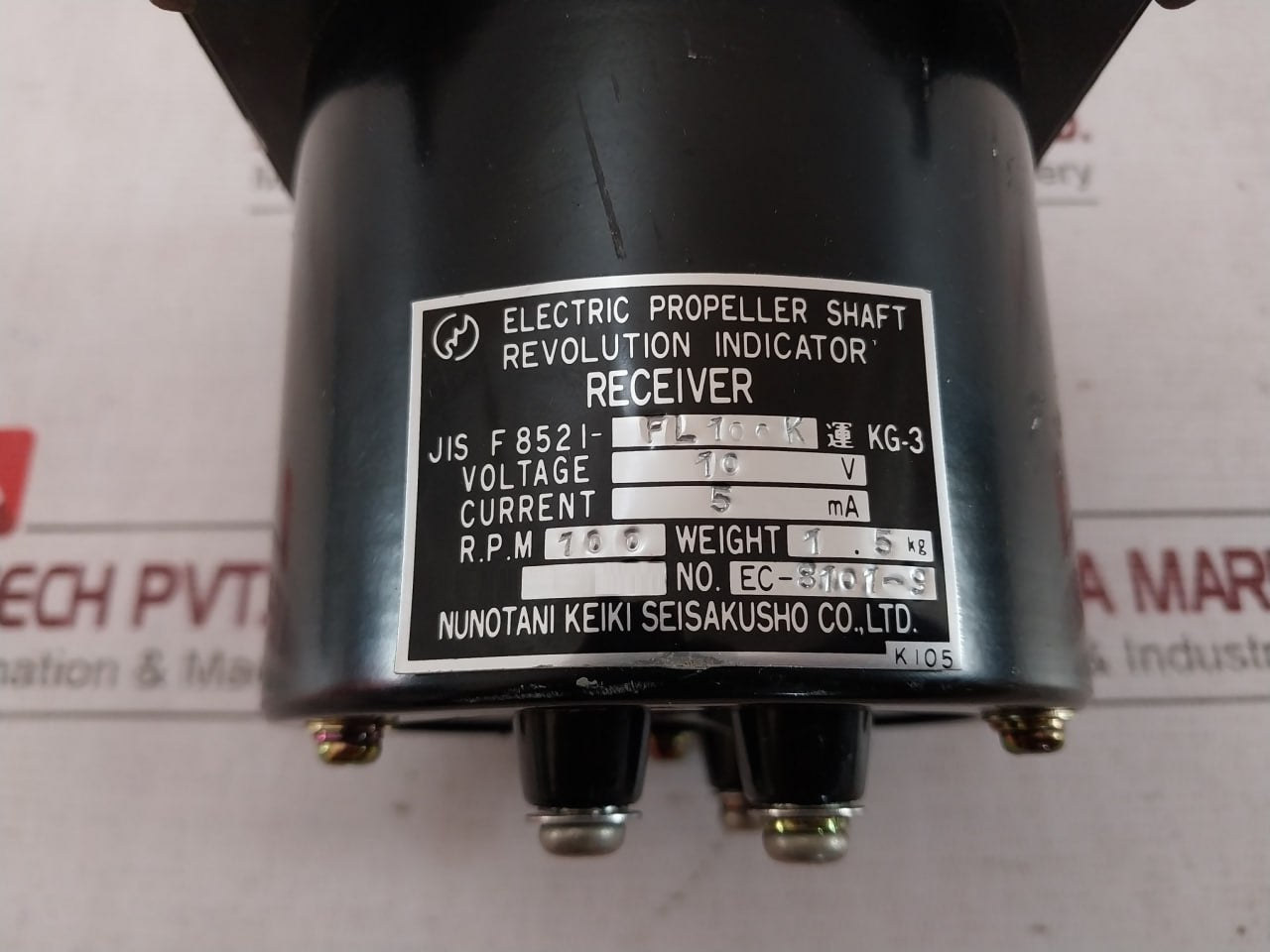 Nunotani Jis F8521-fl100K Electric Propeller Shaft Revolution Indicator Receiver
