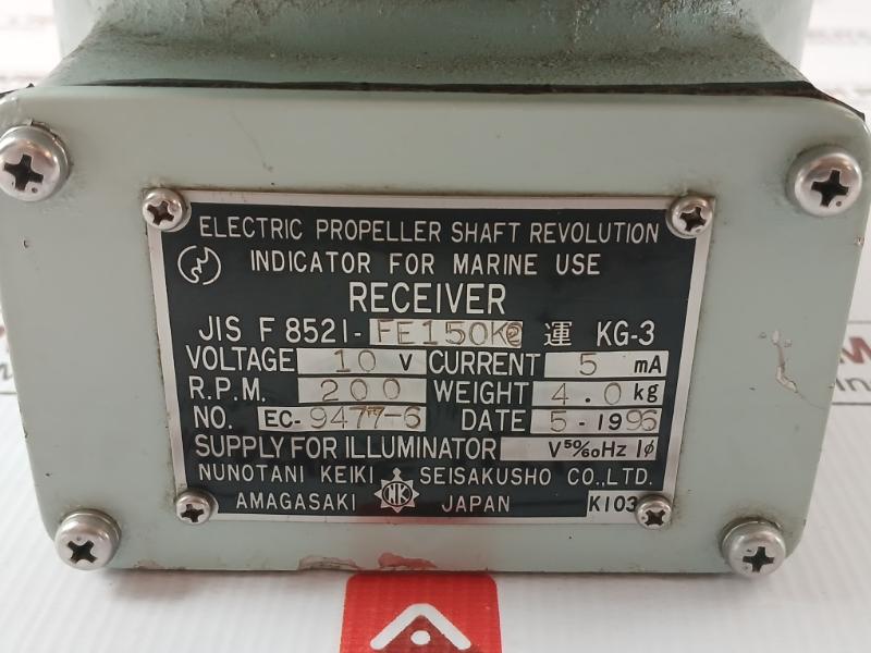 Jis F 8521-fe150K0 Electric Propeller Shaft Revolution Indicator Nunotani Keiki