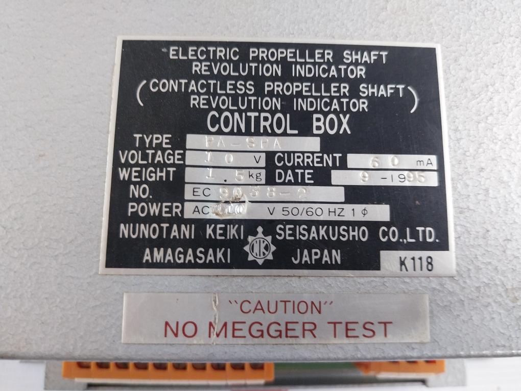 Nunotani Keiki PA-SPA Electric Propeller Shaft Revolution Indicator
