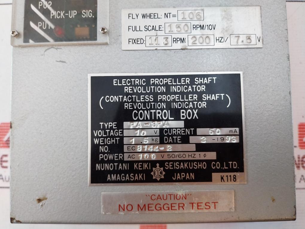 Nunotani Keiki PA-SPA Electric Propeller Shaft Revolution Indicator 60MA