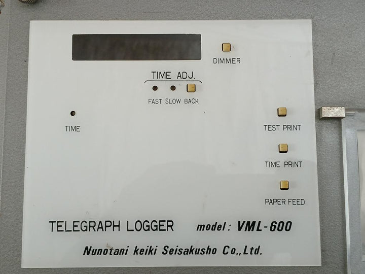 Nunotani Keiki Seisakusho Co. Electric Engine Telegraph Logger Vml-600 A7252