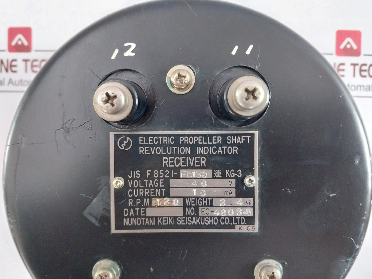 Nunotani Keiki Seisakusho Jis F8521-fe130 Electric Shaft Rpm Indicator Receiver