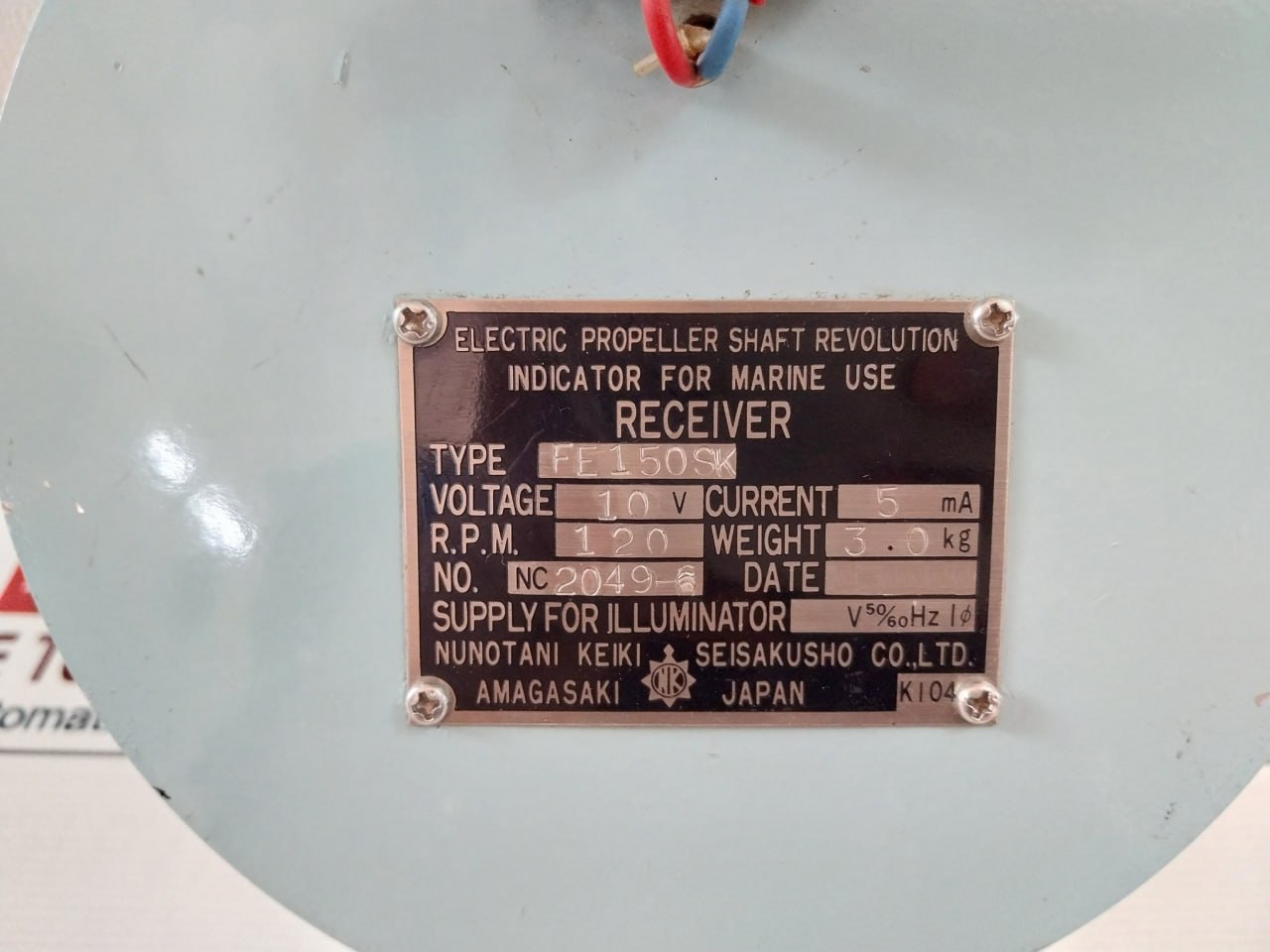 Nunotani Keiki Fe150Sk Electric Propeller Shaft Revolution Indicator For Marine