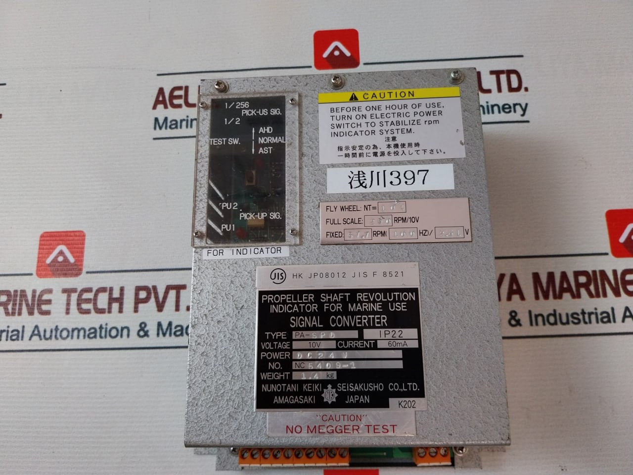 Nunotani Keiki Pa-spd Signal Converter Propeller Shaft Revolution Indicator 10V