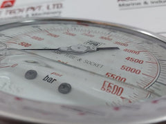Nuova Fima En837-1 Manometer, 0-400 Bar / 0-5500 Psi, Aisi 316L Tube